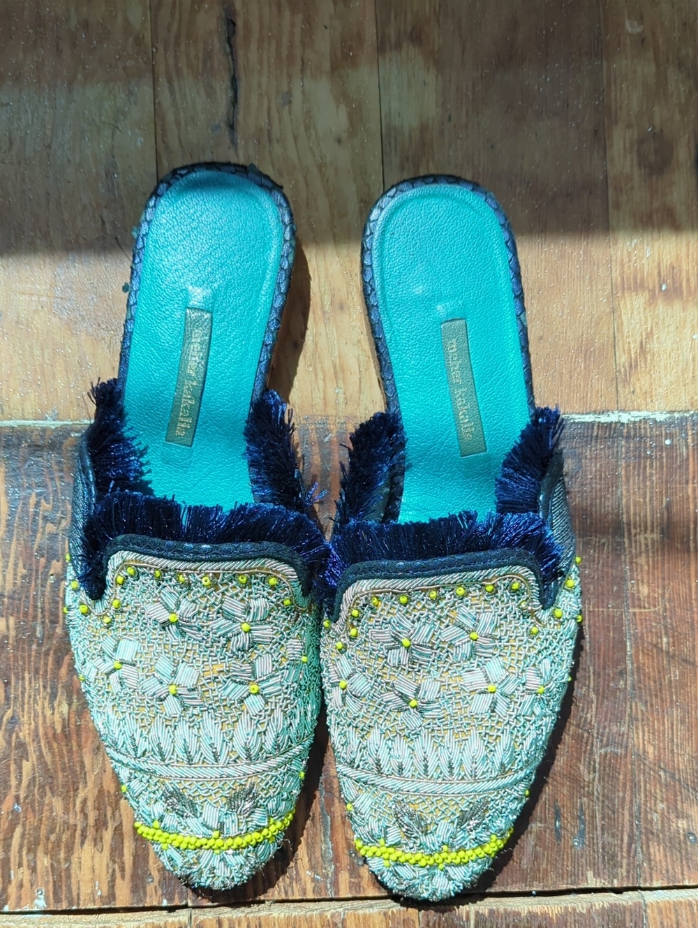 Meher Kakalia Beaded Fringe Mule  Slippers